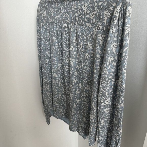 Lucky Brand womens large top blouse Blue MSRP $69.50 7wp6921T - Picture 10 of 12
